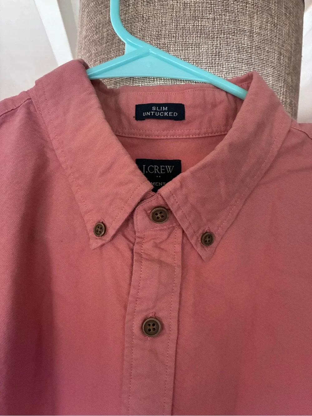 J.Crew Men's Button-Down Shirt - Dusty Rose size L 100% cotton